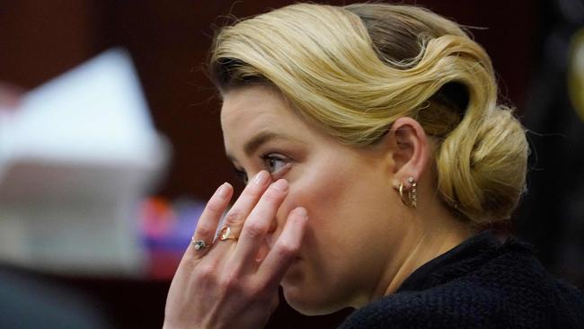 Actor Amber Heard listens to testimony earlier this week. Picture: Steve Helber/AFP