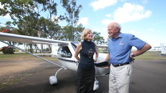 Jabiru Aircraft Bundaberg. Rodd Stiff OAM and daughter Sue Woods. Picture: Adam Armstrong.