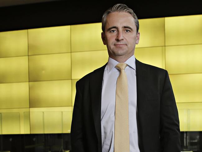 CBA Chief Exec Matt Comyn at the Commonwealth bank offices at Darling park in Sydney CBD on the 2nd of April 2020.