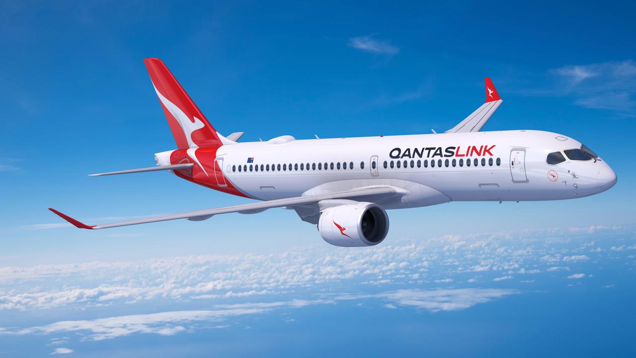 Qantas ditches signature red, features Aboriginal art on new A220 plane ...