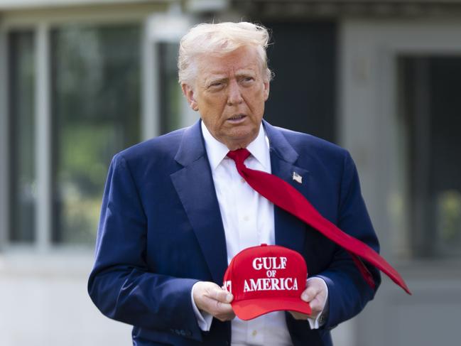 President Donald Trump walks to speak to reporters as he leaves the White House en route to attend a rally in Macomb County, Michigan, to mark the 100th day of his second term in office, Tuesday, April 29, 2025, in Washington. Picture: AP Photo/Manuel Balce Ceneta