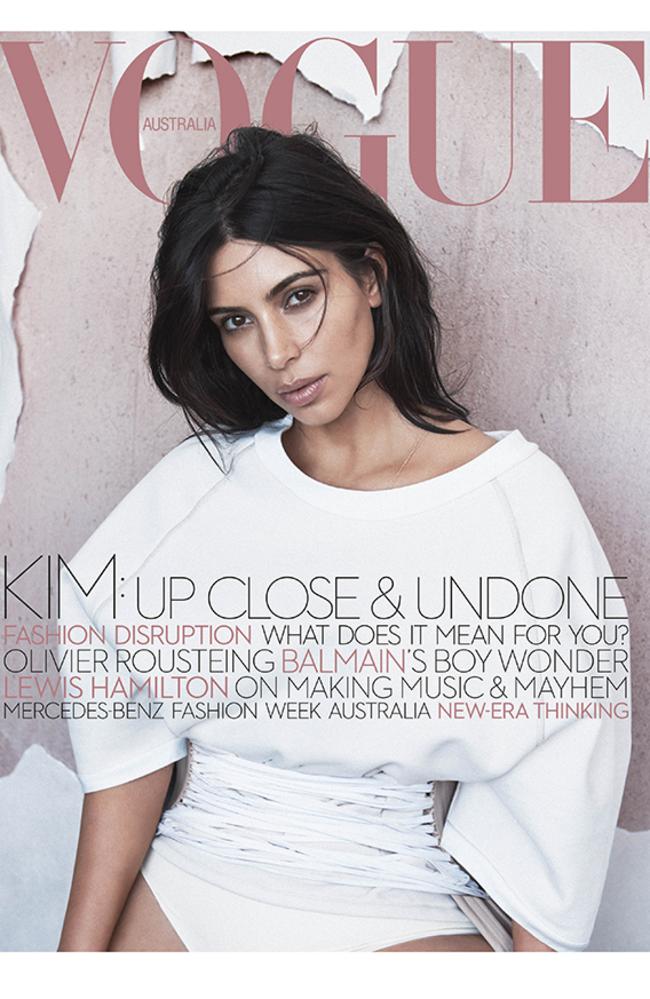 Kim Kardashian West on the cover of Vogue Australia’s June issue.