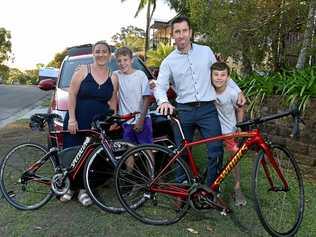 Grant and Kelly Edwards with their children Lucas and Baily. Picture: Warren Lynam