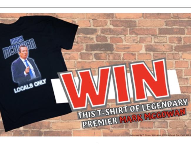 The T-shirt contest on the Labor Party website.