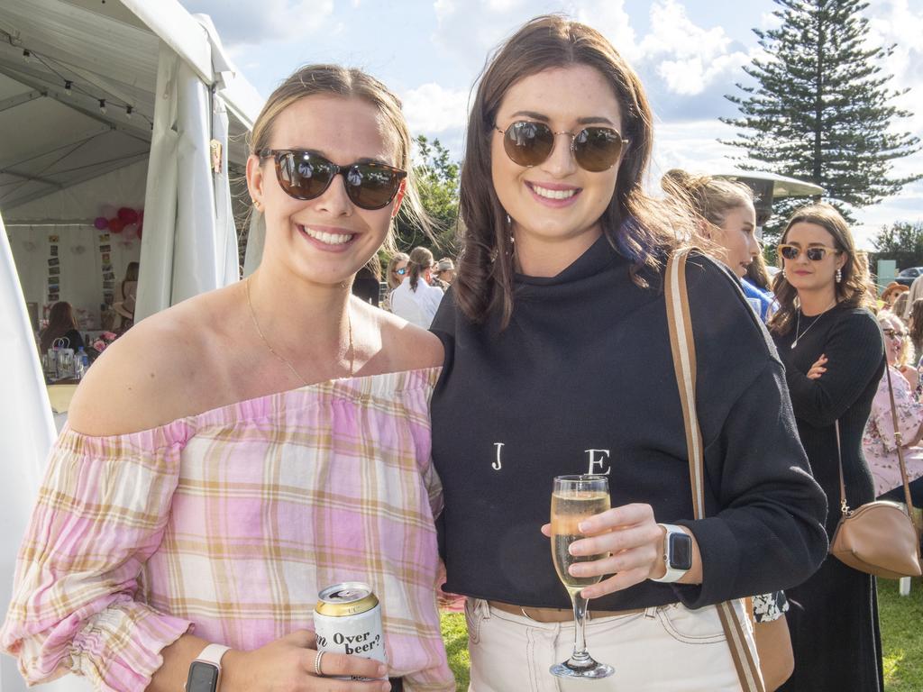 Caitlin Nolan and Bree Robertson. Rangers Ladies Day at Gold Park. Saturday, May 28, 2022. Picture: Nev Madsen.