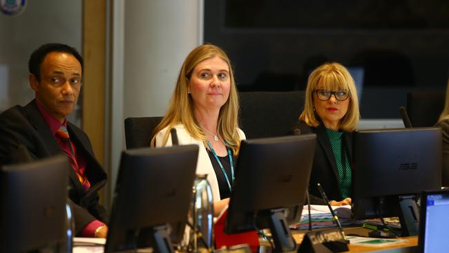 MBob La Castra, Kristyn Boulton and Donna Gates at council. Photo: David Clark.