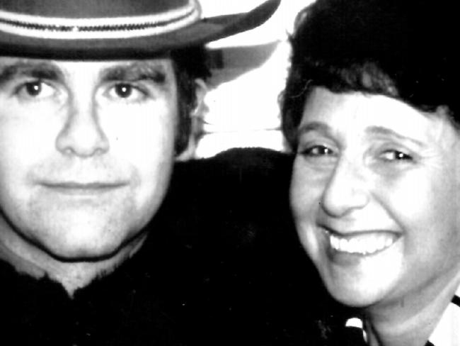 Elton John and his mother Sheila Farebrother, pictured in 1991. Picture: Supplied