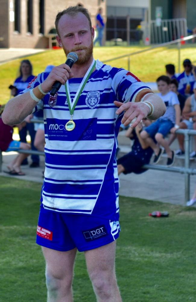 Player of the Final Damien West after Brothers won the Rugby League Ipswich Reserve Grade grand final. Picture: Bruce Clayton