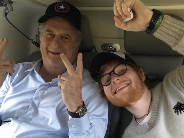 Ed Sheeran with Michael Gudinski. Picture: Supplied