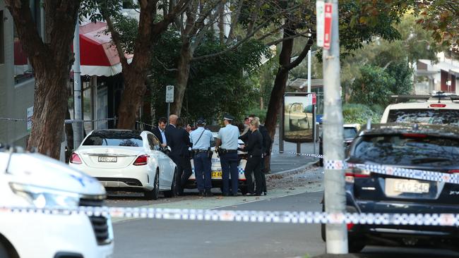 Police have set up a crime scene around the unit block as they investigate. Picture: Richard Dobson