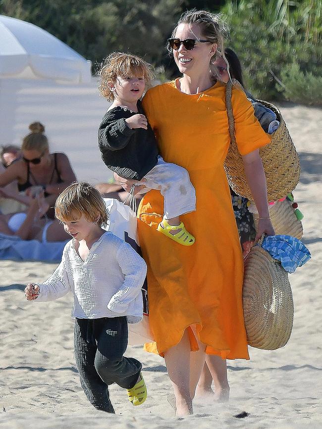 George with her sons Solal and Raphaël in France in 2017. Picture: Backgrid