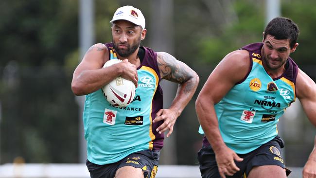 Benji Marshall at Broncos training at St Lucia. Pic Annette Dew