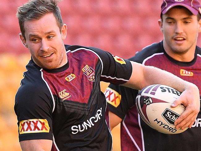 Michael Morgan during the Queensland State of Origin team training session in Brisbane, Tuesday, May 23, 2017. First match of the State of Origin takes place on Wednesday, 31 May. (AAP Image/Dave Hunt) NO ARCHIVING