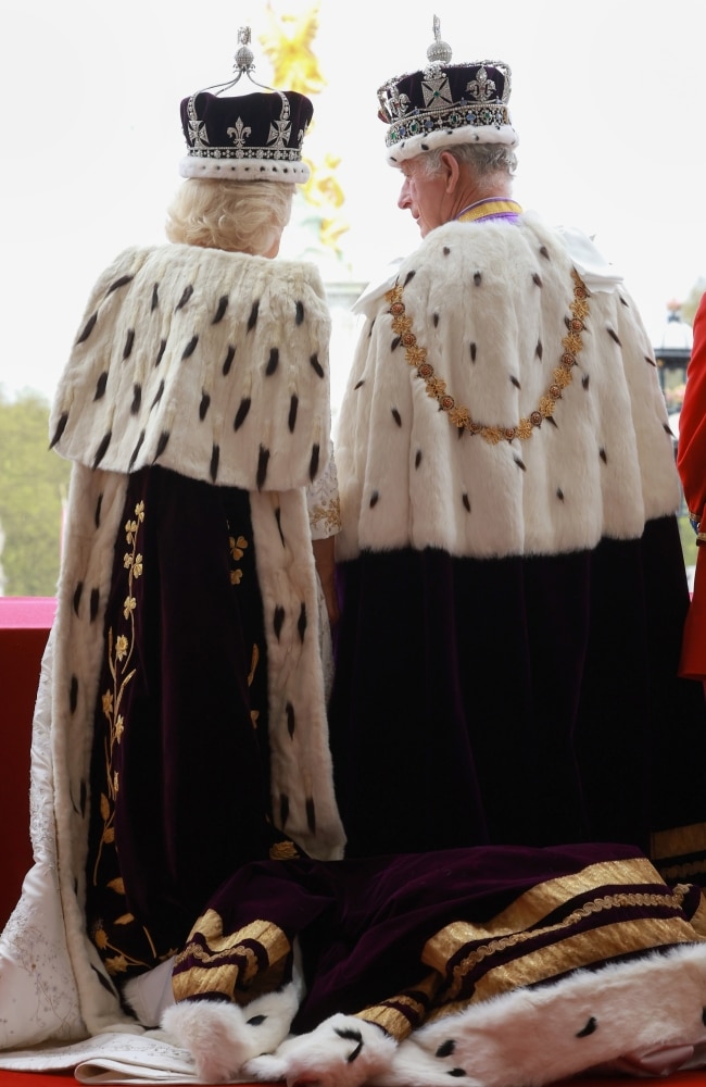 King Charles and Queen Camilla wear crowns and regalia in new official  Coronation portraits