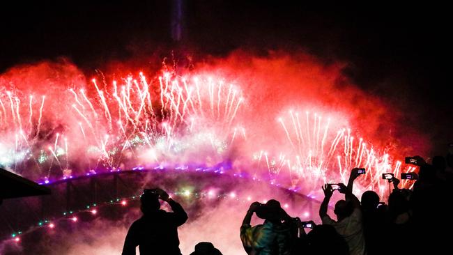 Sydney’s midnigt fireworks display. Picture: Hanna Lassen/Getty Images