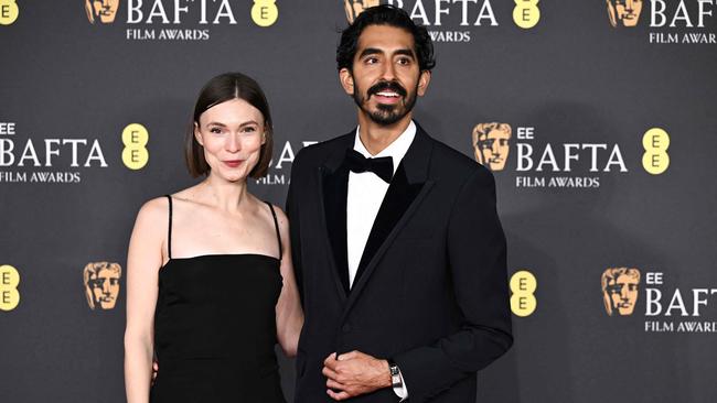 Tilda Cobham-Hervey with partner Dev Patel on the red carpet at the BAFTA British Academy Film Awards in February. Picture: Ben Stansall/AFP