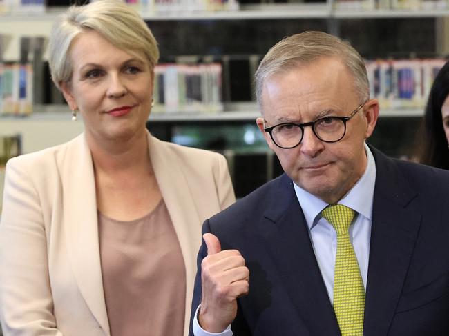 Anthony Albanese with Labor’s education spokesperson Tanya Plibersek on Wednesday. Picture: Liam Kidston