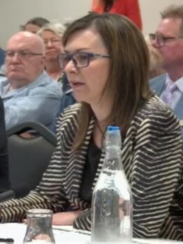 Rachel Whiting addresses the Senate committee in Junee.