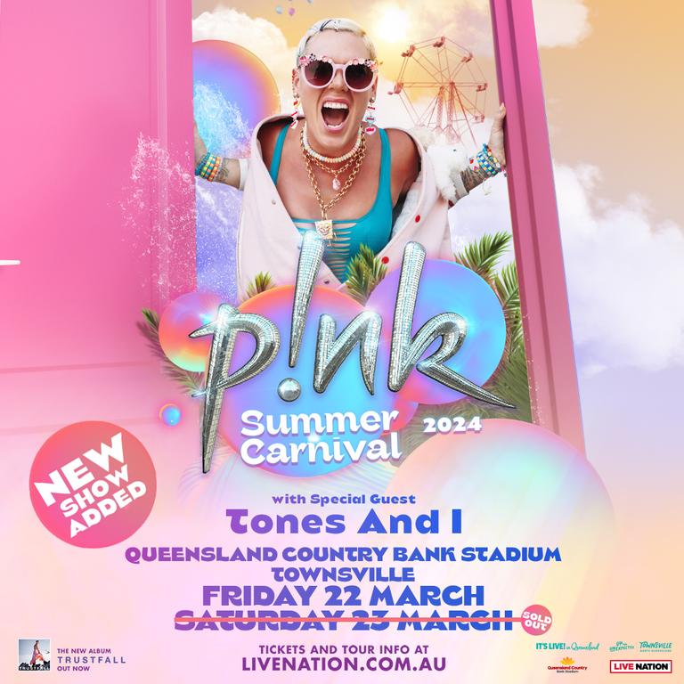 Pink Townsville concert Tickets, seating map, prices and presales