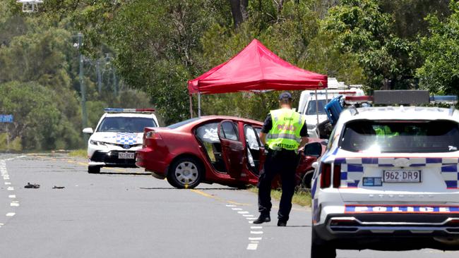 Police at the scene of the accident at the intersection of Rickett Rd and Chelsea Rd. Picture: Steve Pohlner