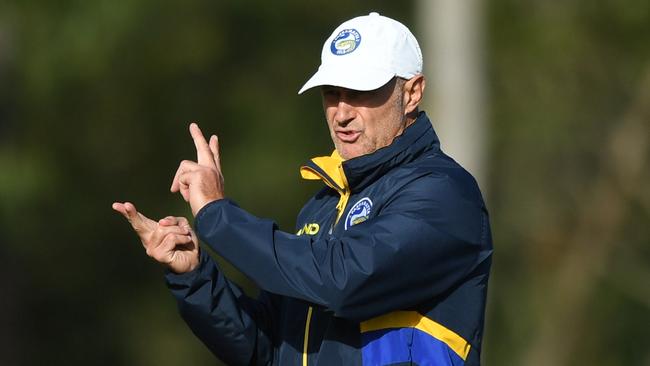 Brad Arthur looks set to become the first 10-year coach of the Parramatta Eels. (AAP Image/Joel Carrett)