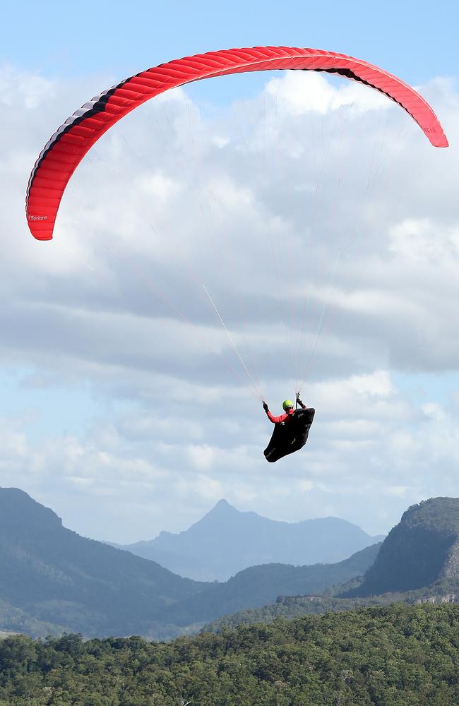 Paragliding at Beechmont. Picture: Richard Gosling