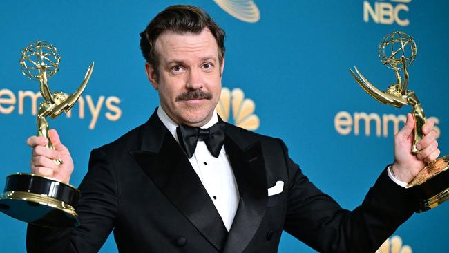 Jason Sudeikis is hoping for a hat trick for his show and himself at the 75th Emmy Awards. Picture: Frederic J. Brown/AFP