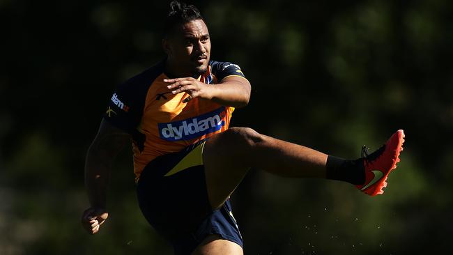 Junior Paulo trains with Paramatta this week. Picture: Brett Costello