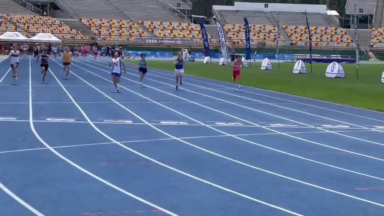 GPS track and field junior championship 100m 11 years won by Nudgee College’s Kingston Massingale.