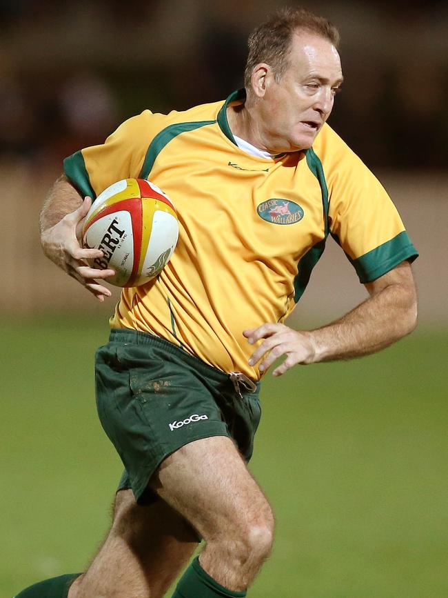 David Campese in action during an exhibition game.