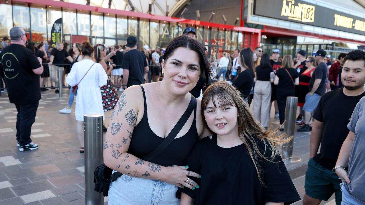 Blink 182 fans at the Adelaide Entertainment centre. Picture: Kelly Barnes