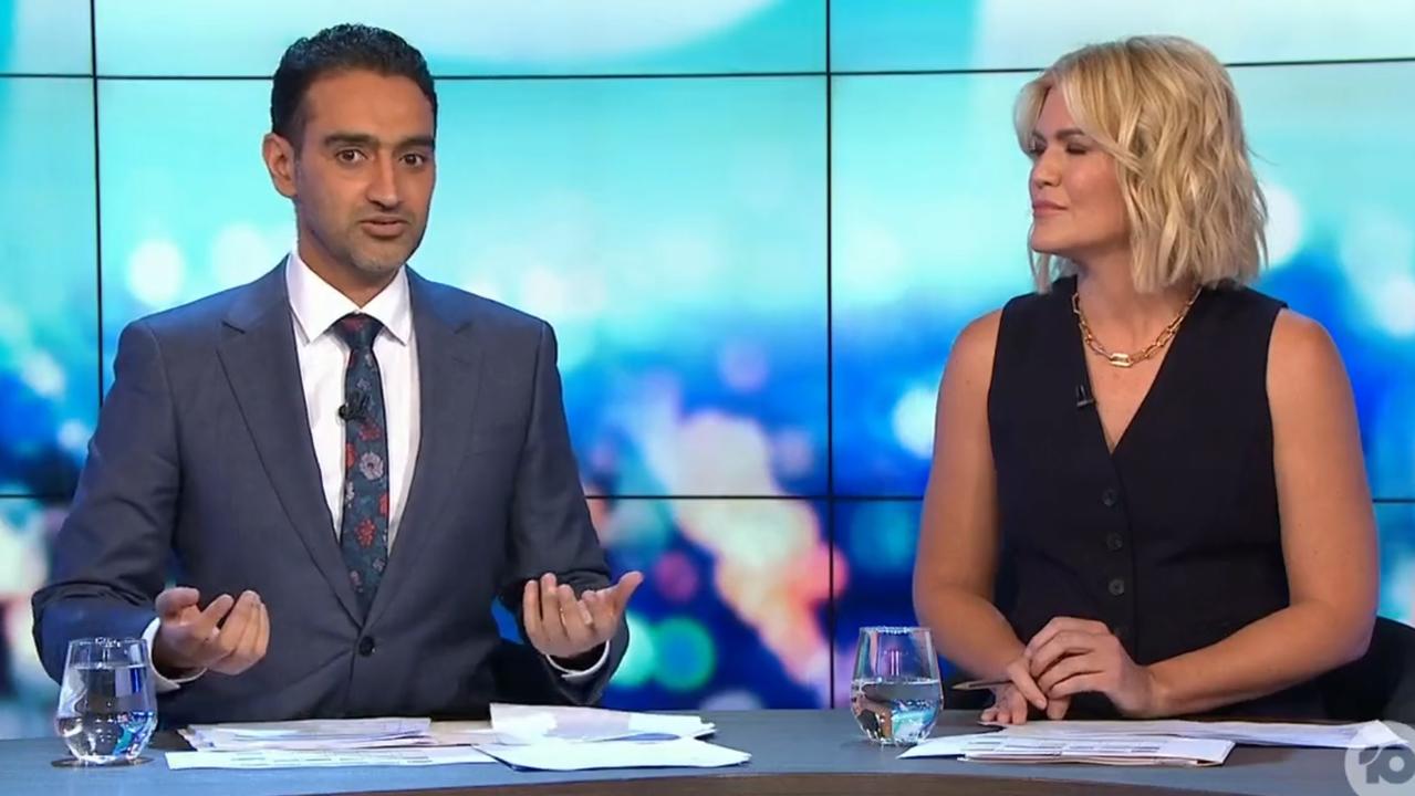 The Project hosts Waleed Aly and Sarah Harris. Picture: Ten