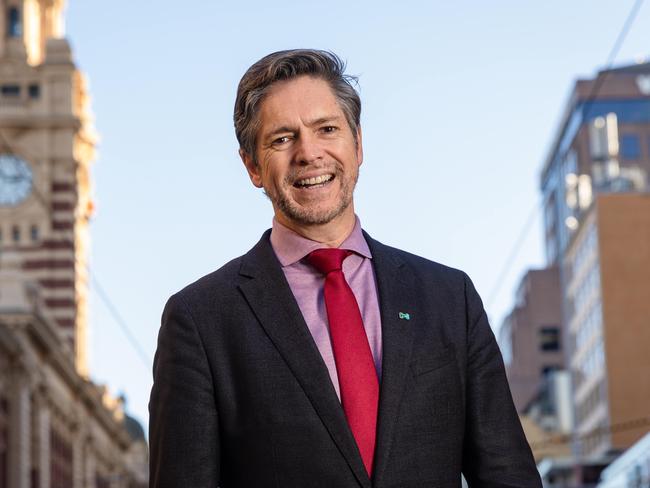 Lord Mayor Nick Reece at Flinders Street Station in Melbourne CBD. Picture: Jason Edwards