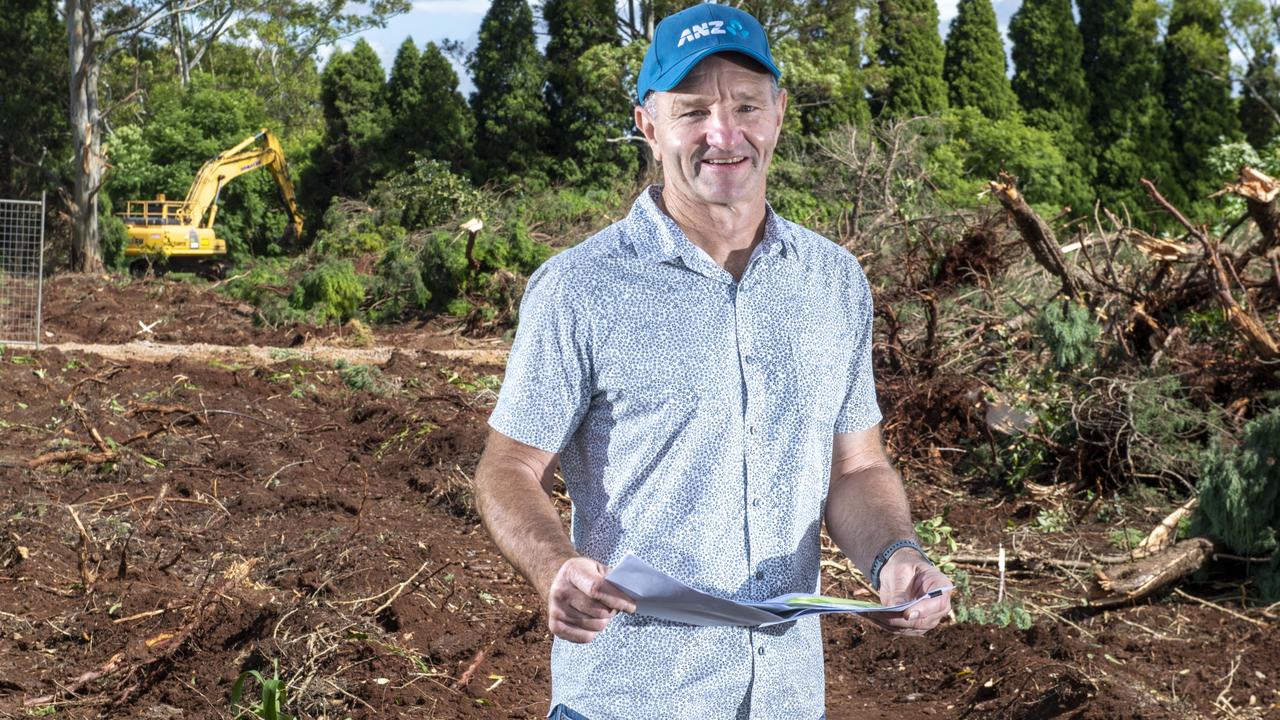 Land developer Rob Weymouth will plant over sixty trees in the Dallang Road subdivision to complement the adjacent Menzies Street park. Picture: Nev Madsen.