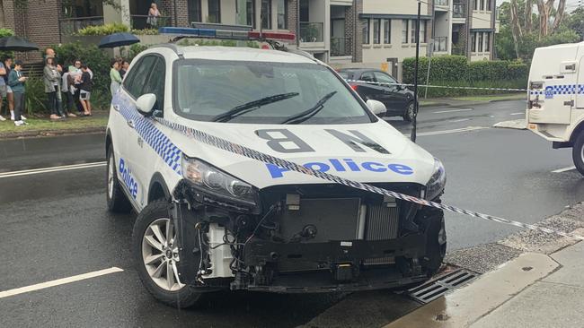 A police car was damaged in the pursuit.