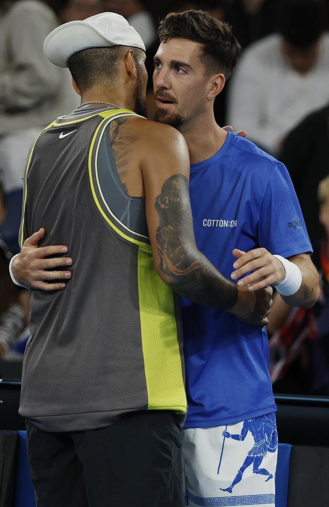 It wasn’t to be for the pairing of Kokkinakis and Kyrgios on Thursday night. Picture: Michael Klein