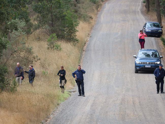 Police searching Woowookarung Regional Park in Mount Clear. Picture: Brendan Beckett