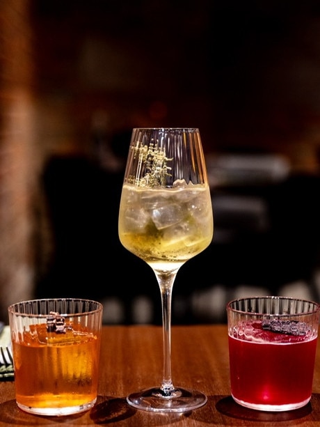 A selection of WunderBar’s cocktails – including the Pain au Chocolat Old Fashioned, French’Cello Spritz and Little Myrtilllr. Picture: Beetle Black Media.