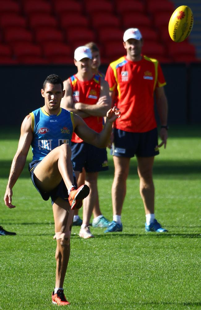 Harley Bennell during a Gold Coast Suns training session this morning.