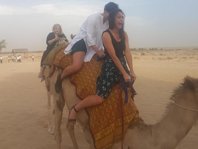 Watching people trying to ride a camel from the pool is pretty amusing.