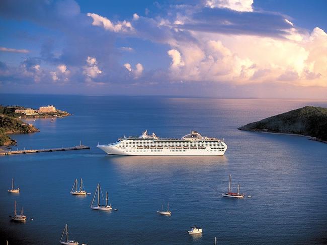 A Princess Cruise liner at anchor ... the Caribbean remains the most popular locale for cruising holidays.