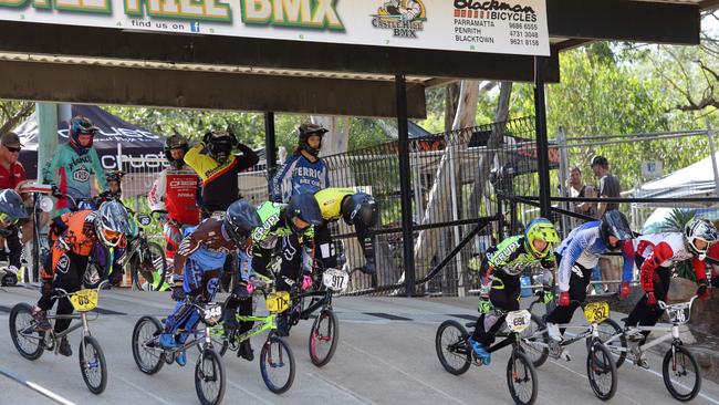 Action from the Castle Hill BMX Club's annual BMX Open.