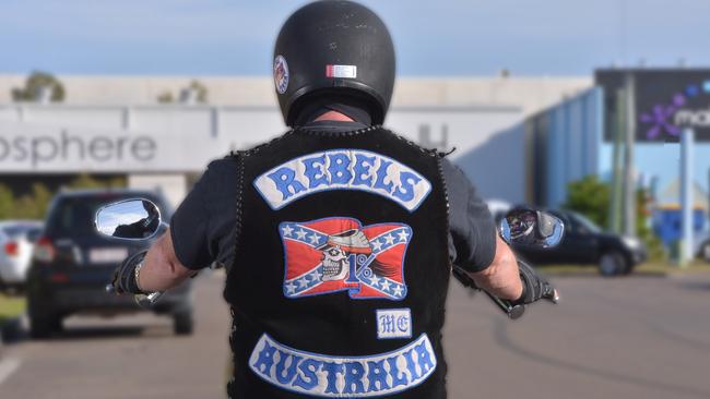 A Rebels motorcycle member. Picture: John McCutcheon / Sunshine Coast Daily