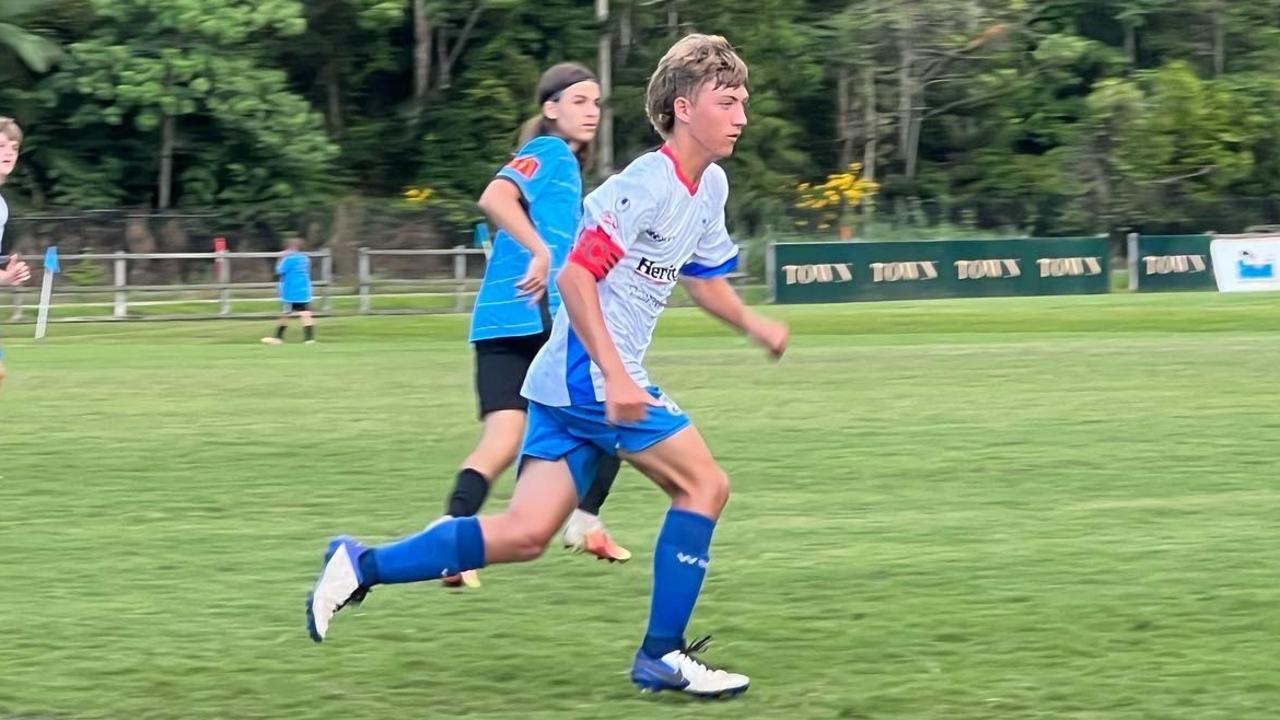 Woombye Snakes U15 division 1 captain Ethan Ford in action.