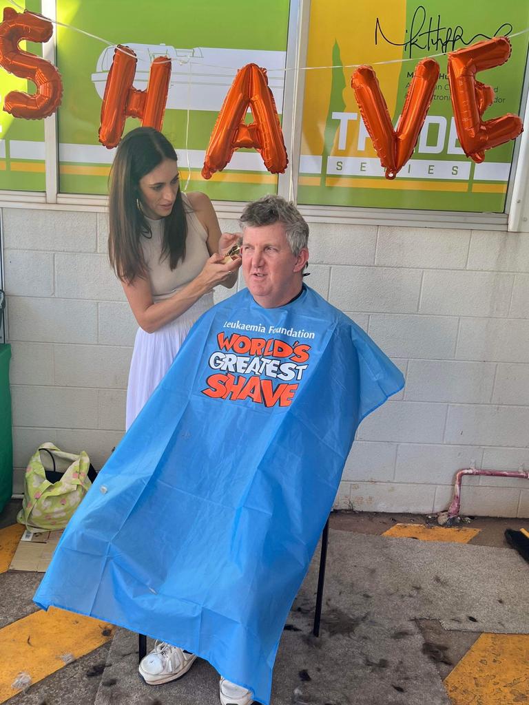 After Marcus Smit was diagnosed with leukaemia, a group of sparkies and his two sons were inspired to shave their heads for the Leukaemia Foundation's World's Greatest Shave.