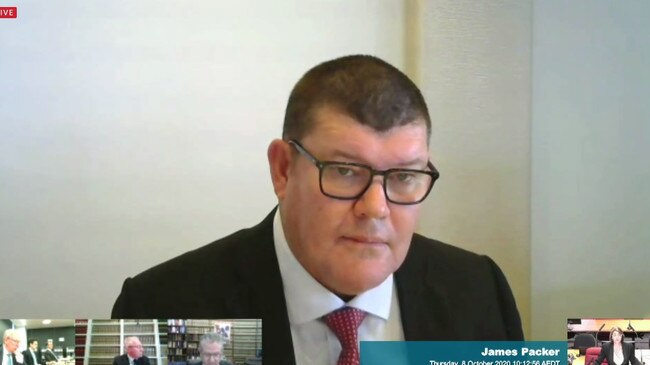 James Packer at the NSW Casino inquiry on Thursday