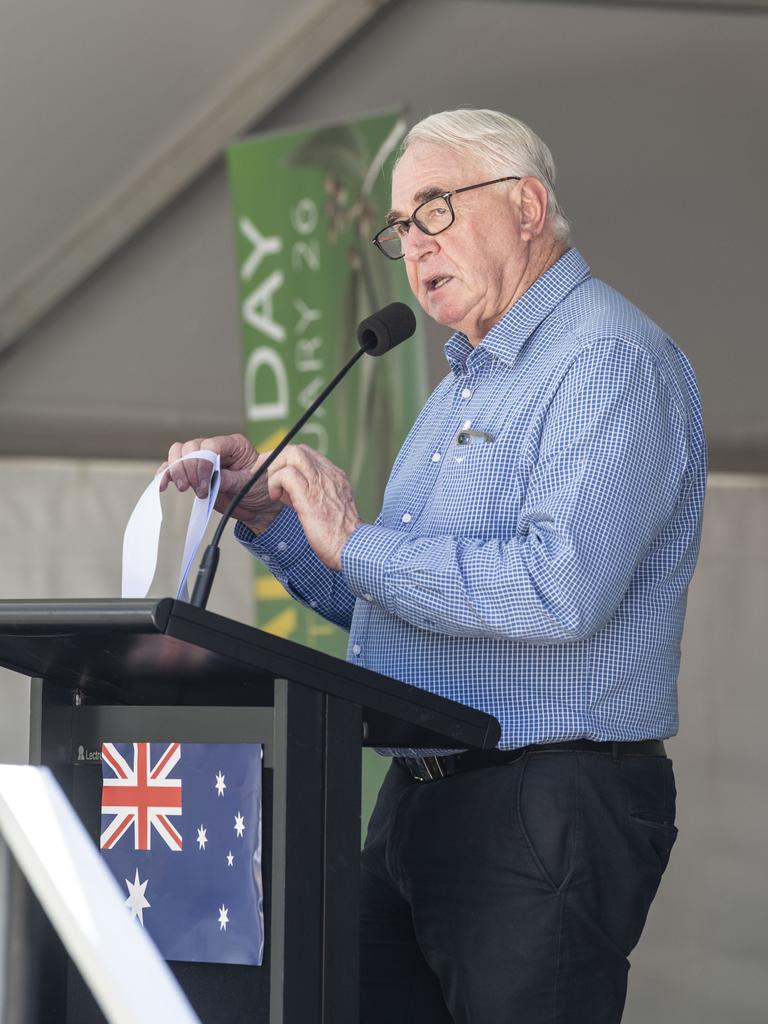 TRC Mayor Paul Antonio. Australia Day celebrations at Picnic Point in Toowoomba. Thursday, January 26, 2023. Picture: Nev Madsen.