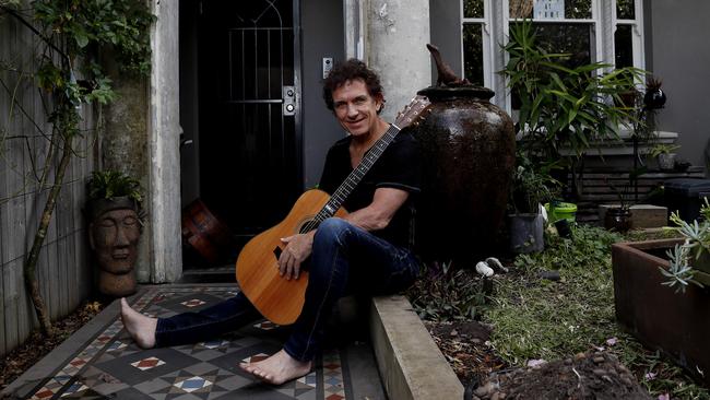 Cold Chisel’s Ian Moss covers I Can’t Make You Love Me by Bonnie Raitt, performed at his home in Sydney for Review’s Isolation Room – a video series starring top musicians, writers and artistic performers recorded at their homes. Picture: Nikki Short / The Australian