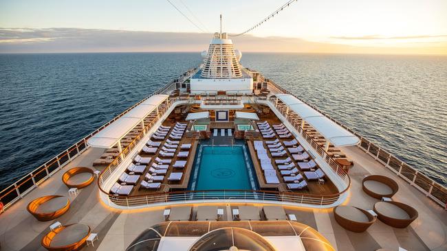 The pool deck on Celebrity Edge.