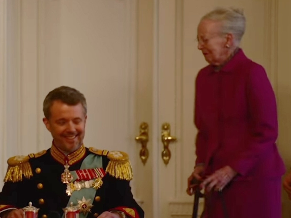 Queen Margrethe was visibly in tears as she exits the room after abdication signing. Picture: D2/Kongehuset